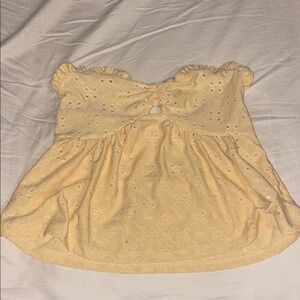 Yellow Eyelet Blouse